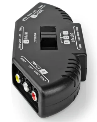 NEDIS VSWI2403BK Kompozitni video prekidaè, 3 ulaza na 1 izlaz, 1024x576