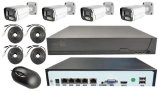 GEMBIRD CAM-IP5MP-POEKIThi4W HI EASY GMB kamera 5 mpix set full color IP 4 kamere POE NVR sa mikr