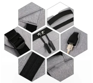 NCC-15-KLB011 Gembird Ranac poslovni Sivi za laptop 15,6inc 41x28x12cm USB konektor, 420g