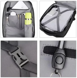 NCC-15-KLB012 Gembird Ranac poslovni Sivi za laptop 15,6inc 41x30x15cm USB konektor, 950g