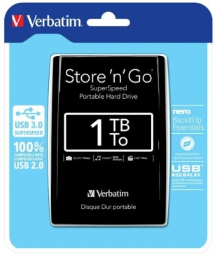 Verbatim EHV53023 BLACK 1TB, 2.5inc, Eksterni hard disk USB 3.0