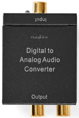 NEDIS ACON2510BK, Digital Audio Converter, 1-way, Audio, video, 1x Digital RCA,1x TosLink,output:1x 2xRCA
