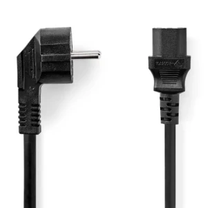 NEDIS CEGL10015BK30 kabl sa uzemljenjem muški, IEC-320-C13, Ugaoni, 3m, Okrugli, PVC, Crni (PC-186)