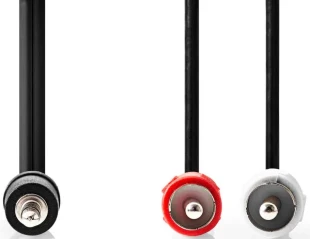 NEDIS CAGL22200BK15, Stereo audio kabl 3,5 mm muški, 2x RCA muški, Niklovani, 1,50 m, Crni
