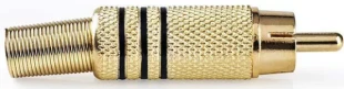 NEDIS CAGP24900BK, RCA konektor, Ravni, Muški, Pozlaceni, Lemljeni, Preènik ulaza: 7,0 mm,Metal 1kom
