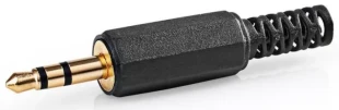 NEDIS CAVC22900BKG, Audio konektor, Ravni, Muški, Pozlaceni, Lemljenje, Preènik ulaza: 4,0 mm,PVC, 1 kom