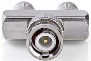 NEDIS CVGP01946ME, BNC adapter, BNC muški, 2x BNC ženski, Niklovani, 50 oma, Metal, Srebrno, 1 kom