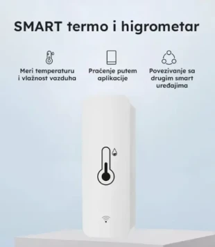 Tuya Wi-Fi smart termometar i higrometar -20° do 60°C, WIFI, Tuya app,Bela