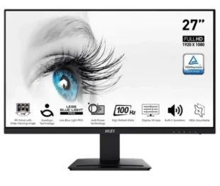 Monitor 27 MSI PRO MP273A Flat FHD IPS 100Hz HDMI/DP/VGA