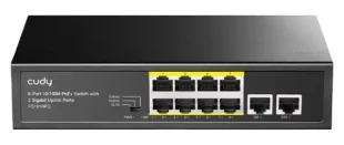 Svič 10/100 8+2-port PoE + 1Gbps RJ45 Cudy FS1010PG 120W