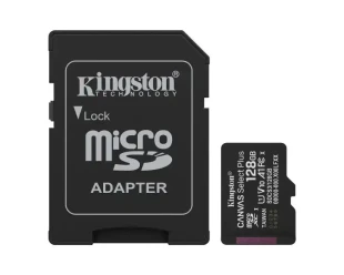 Micro SD Card 128GB Kingston + SD adapter SDCS3/128GB class 10