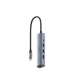 Adapter-konverter Cudy UH605 USB Tip C-3xUSB 3.0+RJ45