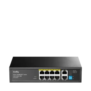 Svič 10/100 8+2-port PoE + 1Gbps RJ45 Cudy FS1010PG 120W
