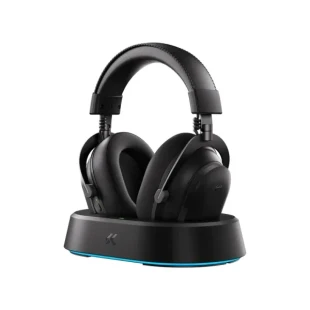 Bežične gaming slušalice MCHOSE V9 Turbo 60mm/Tri-mode/2000mAh/Steel Black + Charging Dock RGB