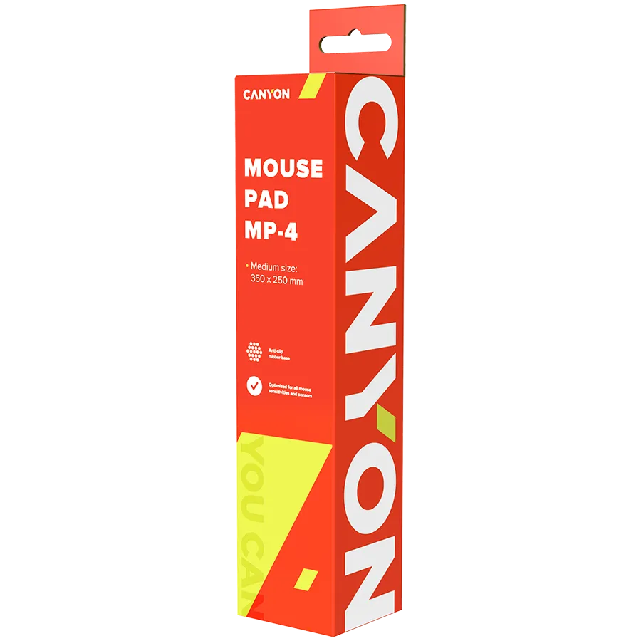 CANYON MP-4, Mouse pad,350X250X3MM,Multipandex,fully black with our logo (non gaming),blister cardboard Slika 3