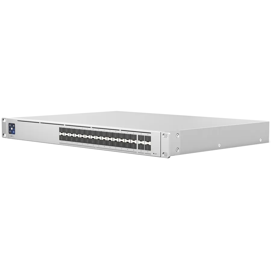 UBIQUITI Hi-Capacity Aggregation; (28) 10G SFP+ ports; (4) 25G SFP28 ports; DC power backup-ready; Layer 3 switching. Slika 1