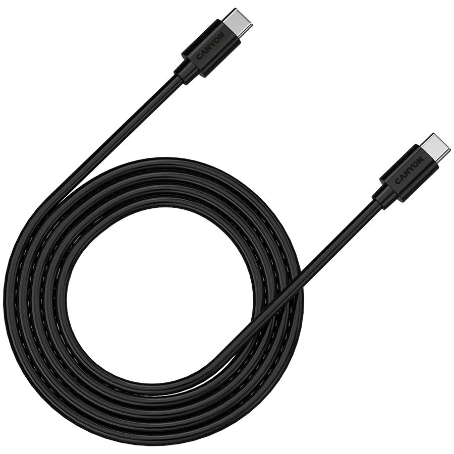 CANYON UC-12, cable 100W, 20V/ 5A, typeC to Type C, 2M with Emark, Power wire :20AWG*4C,Signal wires :28AWG*4C,OD4.5mm, PVC ,black Slika 1