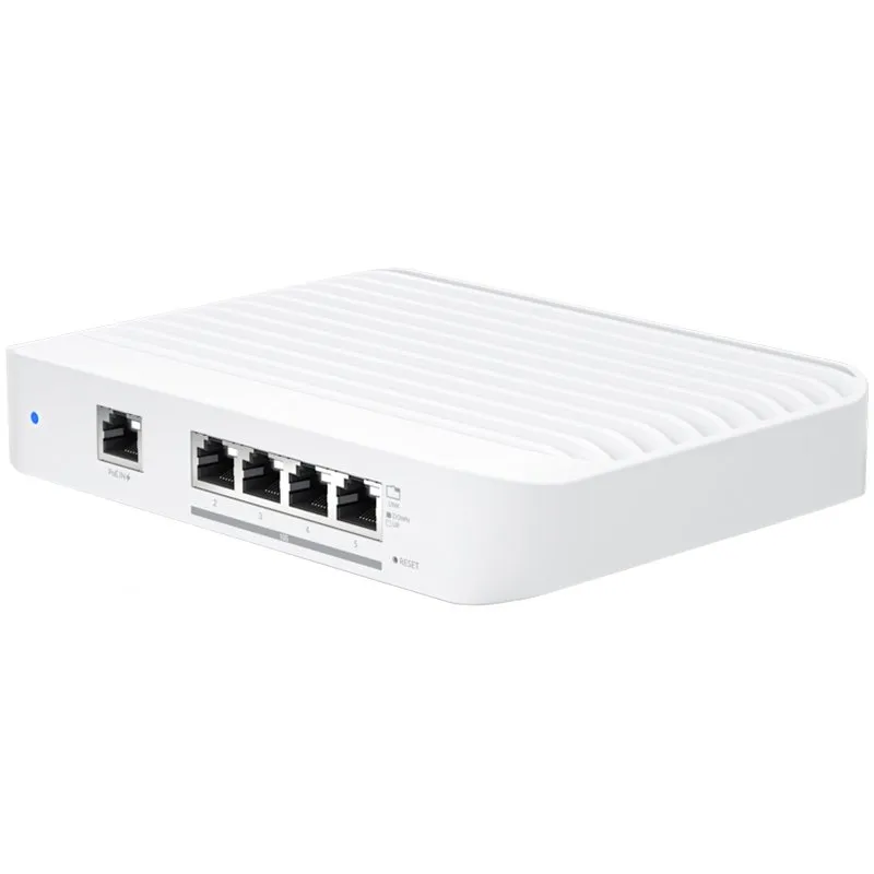Layer 2 switch with (4) 10GbE RJ45 ports and (1) GbE, 802.3at PoE+ RJ45 input.The Switch Flex XG (USW Flex XG) is a fully managed, mult-gigabit, Layer 2 switch with (4) 10GbE RJ45 ports and (1) GbE PoE input. The USW Flex XG sports slim, compact ho Slika 1