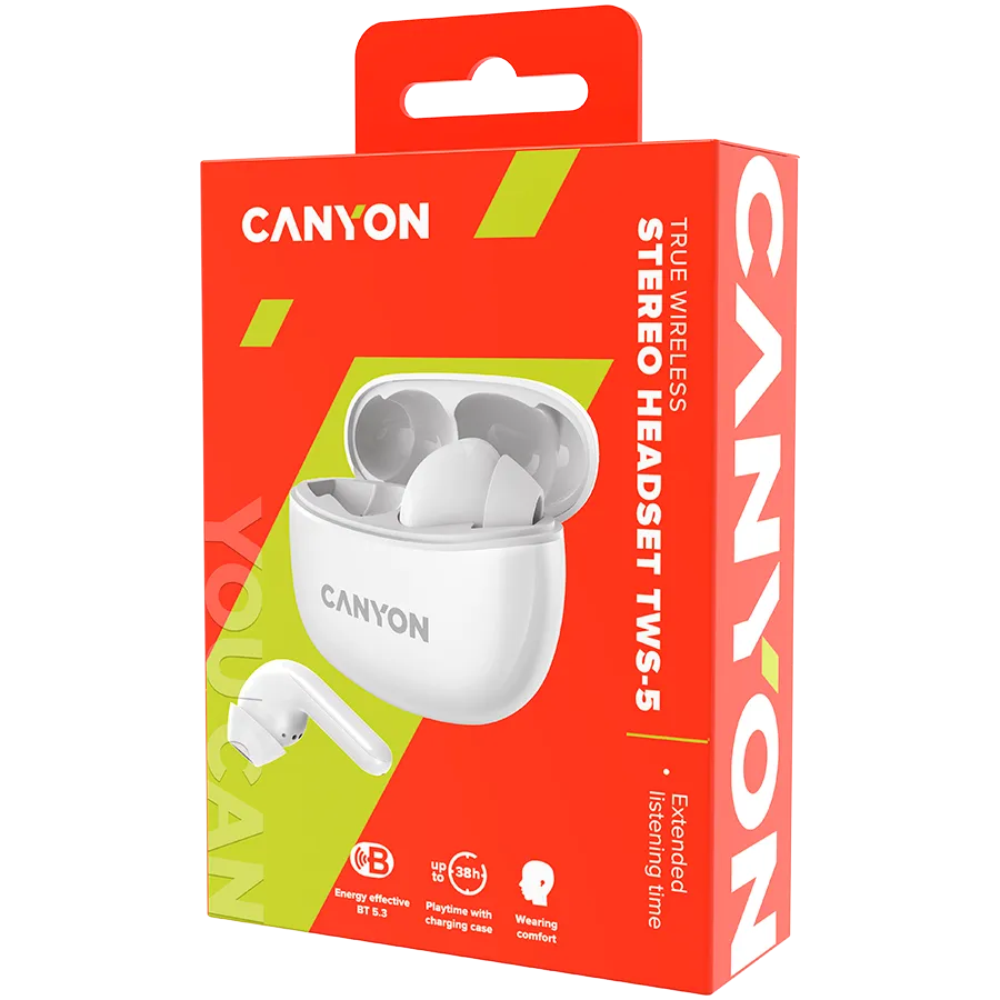 CANYON headset TWS-5 White Slika 5