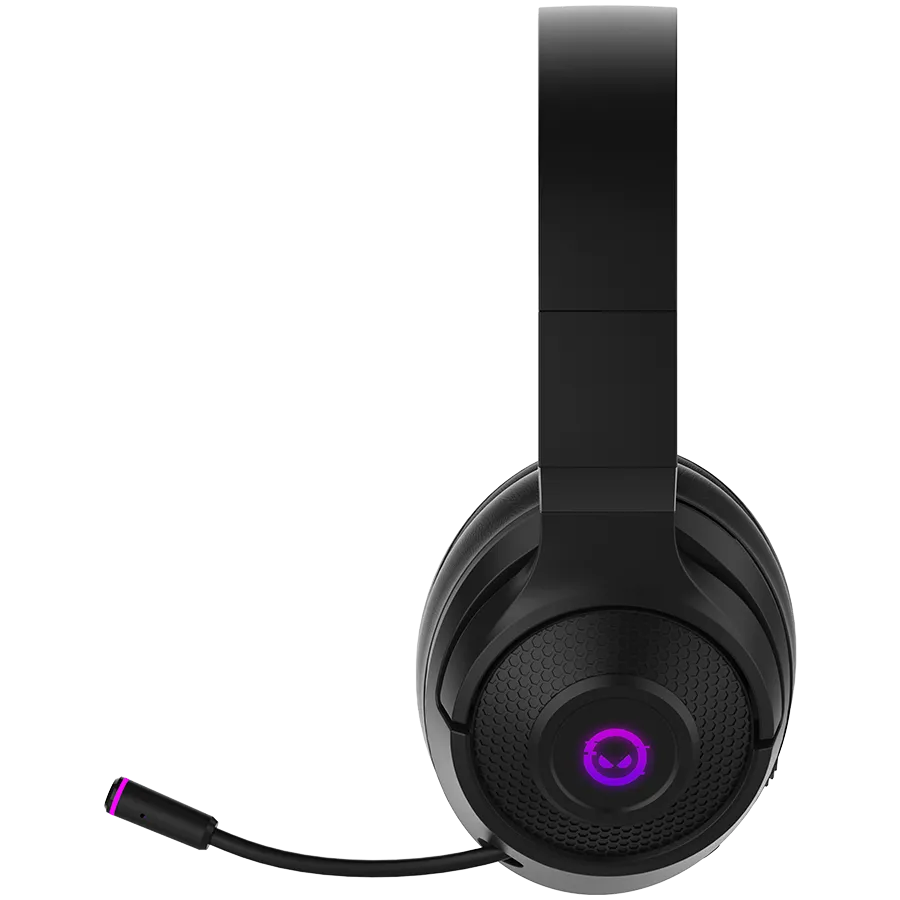 Lorgar Noah 701, gaming headset with microphone, 2.4G+ BT 5.0 Realtek 8763, battery 1000mAh, type-C charging cable 0.8m, audio cable 1.5m, size:195*185*80mm, 0.28kg. Black Slika 3