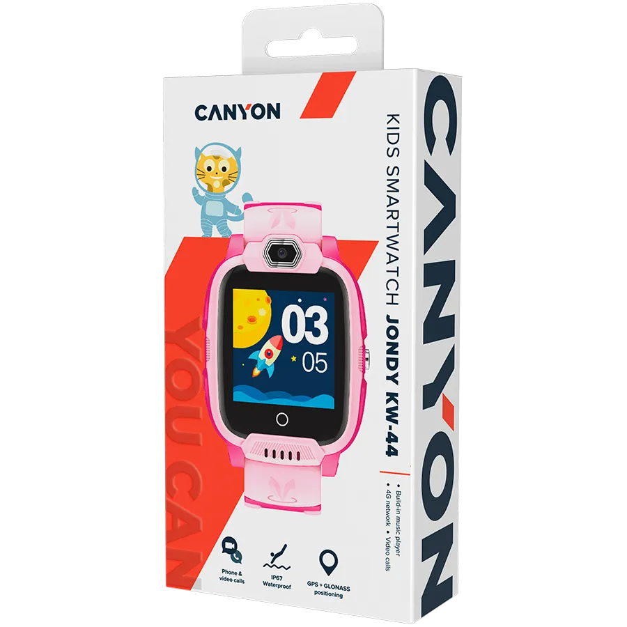 CANYON kids watch Jondy KW-44 4G Camera GPS Music Pink Slika 4