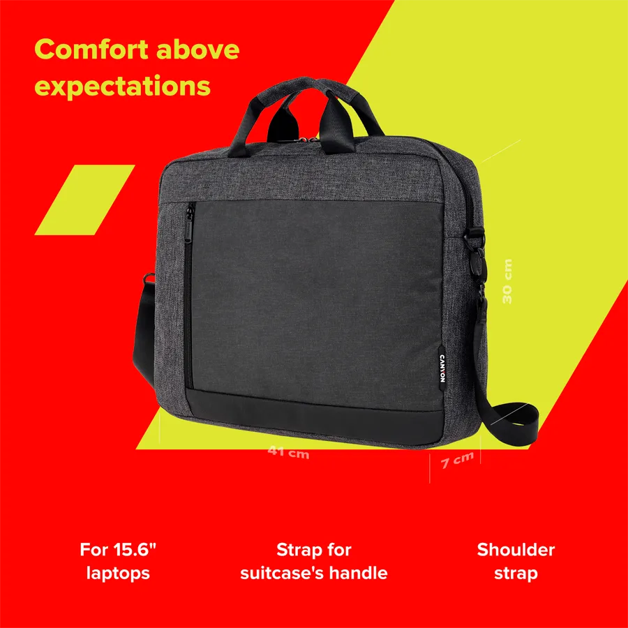 CANYON B-5, Laptop bag for 15.6 inch410MM x300MM x 70MMDark GreyExterior materials: 100% PolyesterInner materials:100% Polyester Slika 6