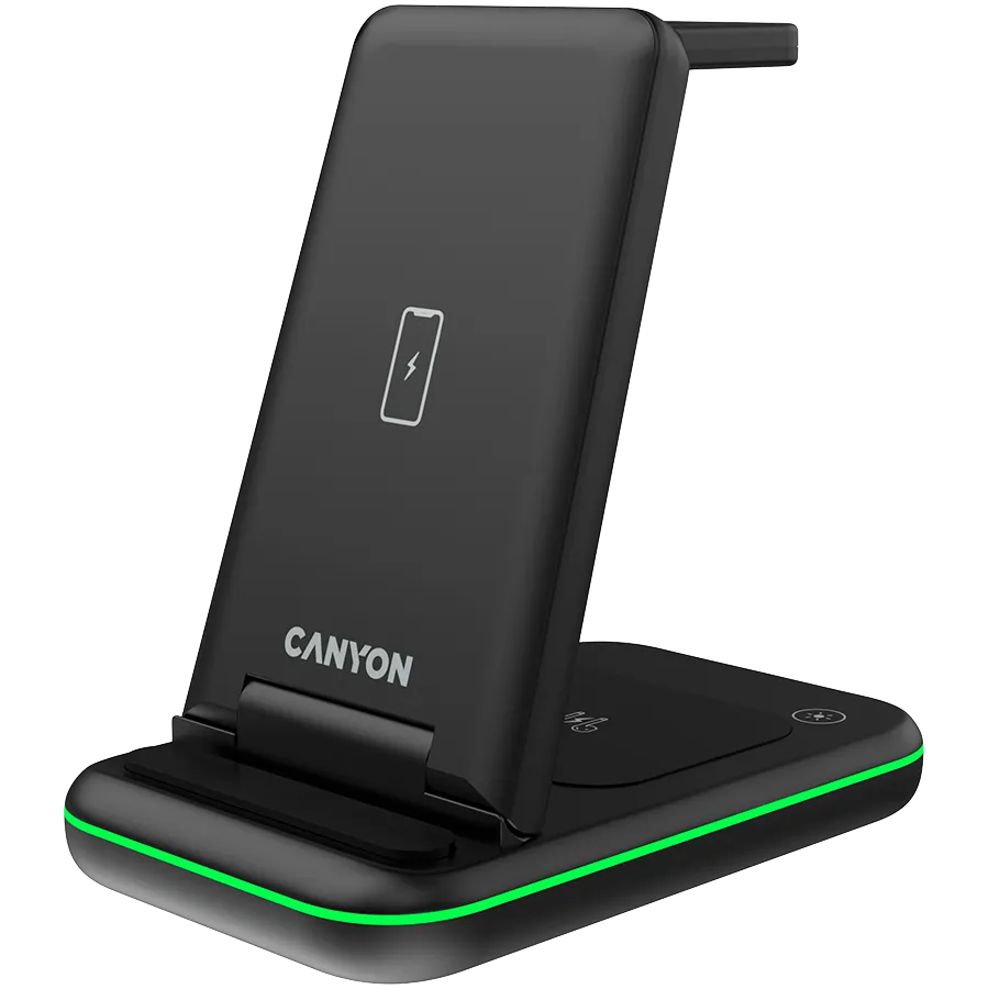 CANYON wireless charger WS-304 15W 3in1 Black Slika 2