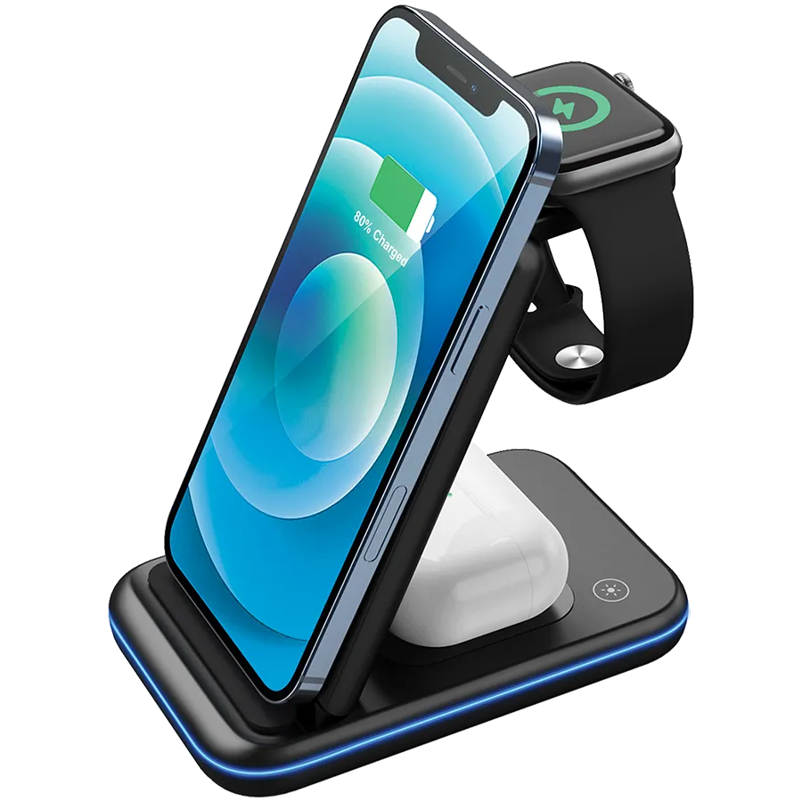 CANYON wireless charger WS-304 15W 3in1 Black Slika 8