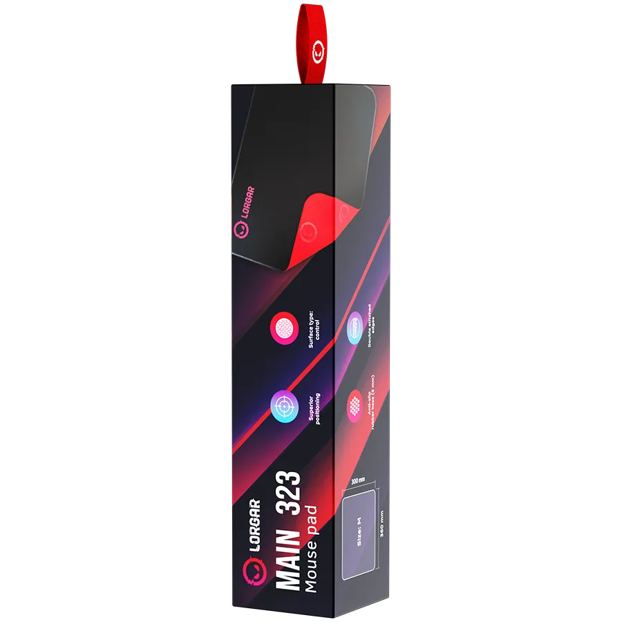 LORGAR Gaming Mouse Pad Main 323 Control Black/Red Slika 8