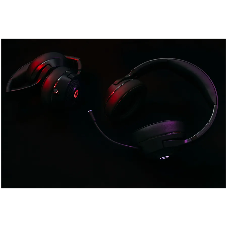 Lorgar Noah 701, gaming headset with microphone, 2.4G+ BT 5.0 Realtek 8763, battery 1000mAh, type-C charging cable 0.8m, audio cable 1.5m, size:195*185*80mm, 0.28kg. Black Slika 7