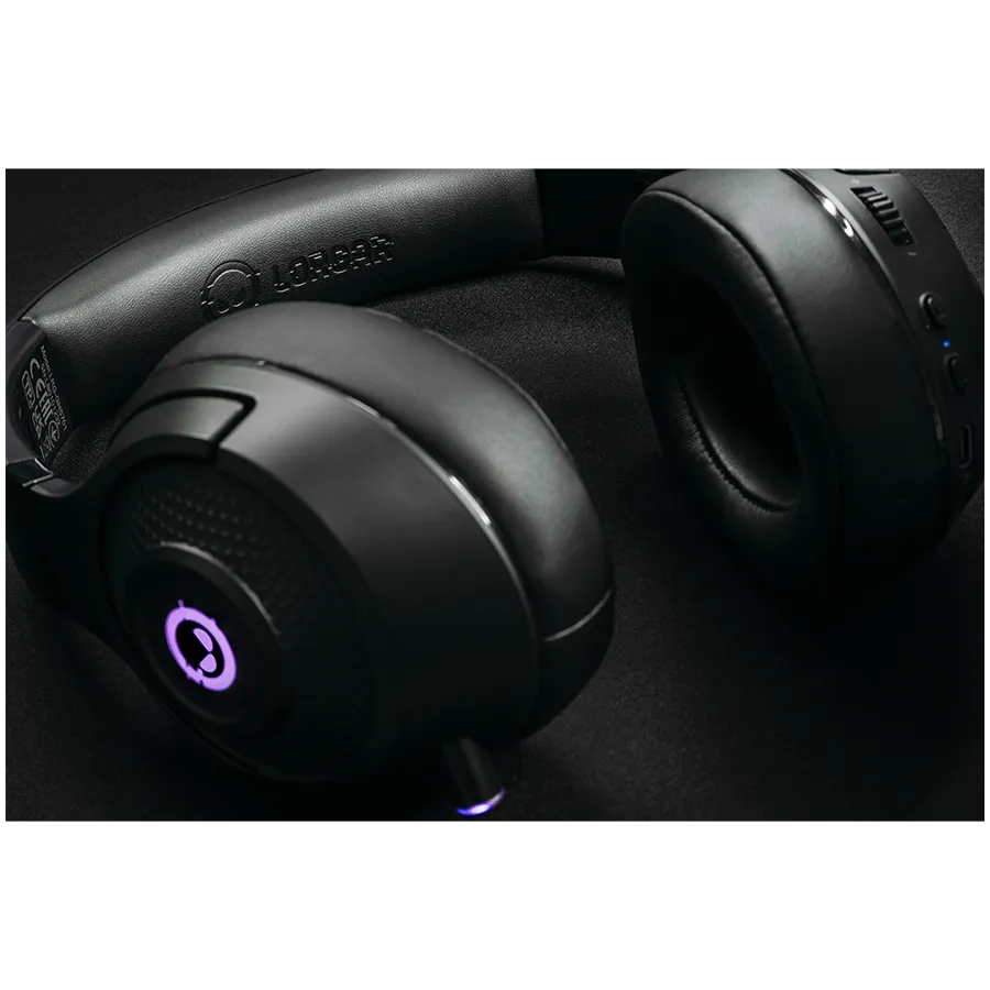 Lorgar Noah 701, gaming headset with microphone, 2.4G+ BT 5.0 Realtek 8763, battery 1000mAh, type-C charging cable 0.8m, audio cable 1.5m, size:195*185*80mm, 0.28kg. Black Slika 10