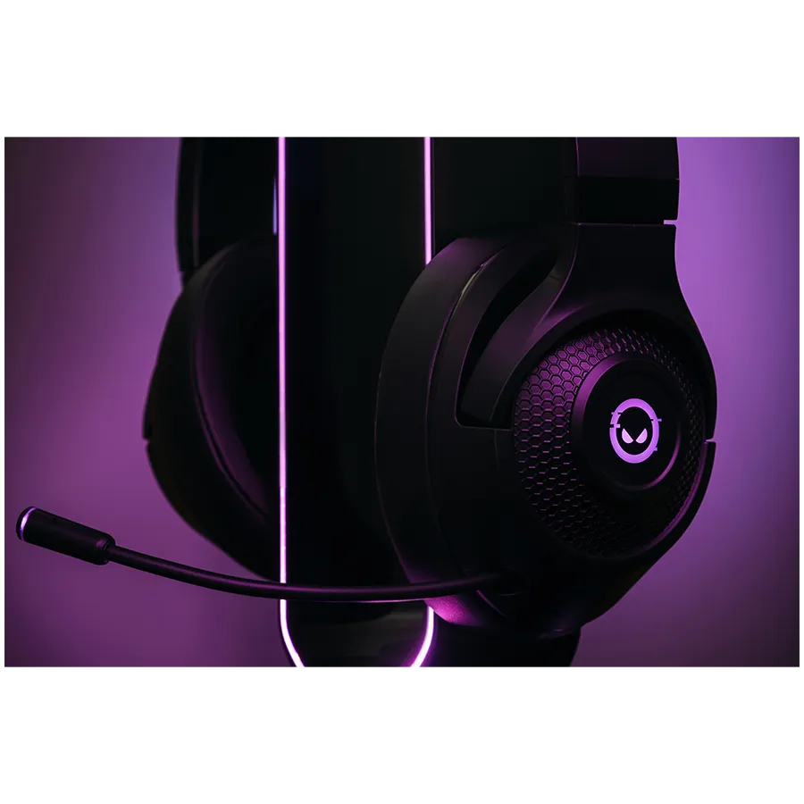 Lorgar Noah 701, gaming headset with microphone, 2.4G+ BT 5.0 Realtek 8763, battery 1000mAh, type-C charging cable 0.8m, audio cable 1.5m, size:195*185*80mm, 0.28kg. Black Slika 11