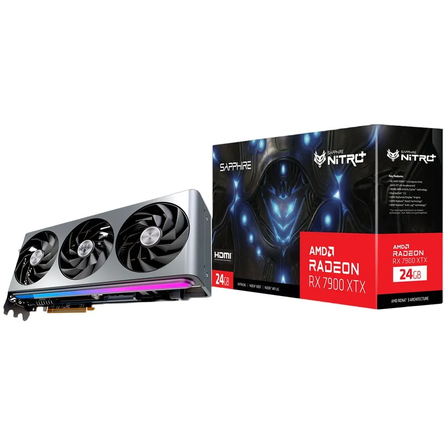 SAPPHIRE AMD RADEON NITRO+ RX 7900 XTX GAMING OC VAPOR-X 24GB GDDR6 384bit, 2680MHz / 24Gbps, 2x DP, 2x HDMI, 3 fan, 3.5 slots Slika 1