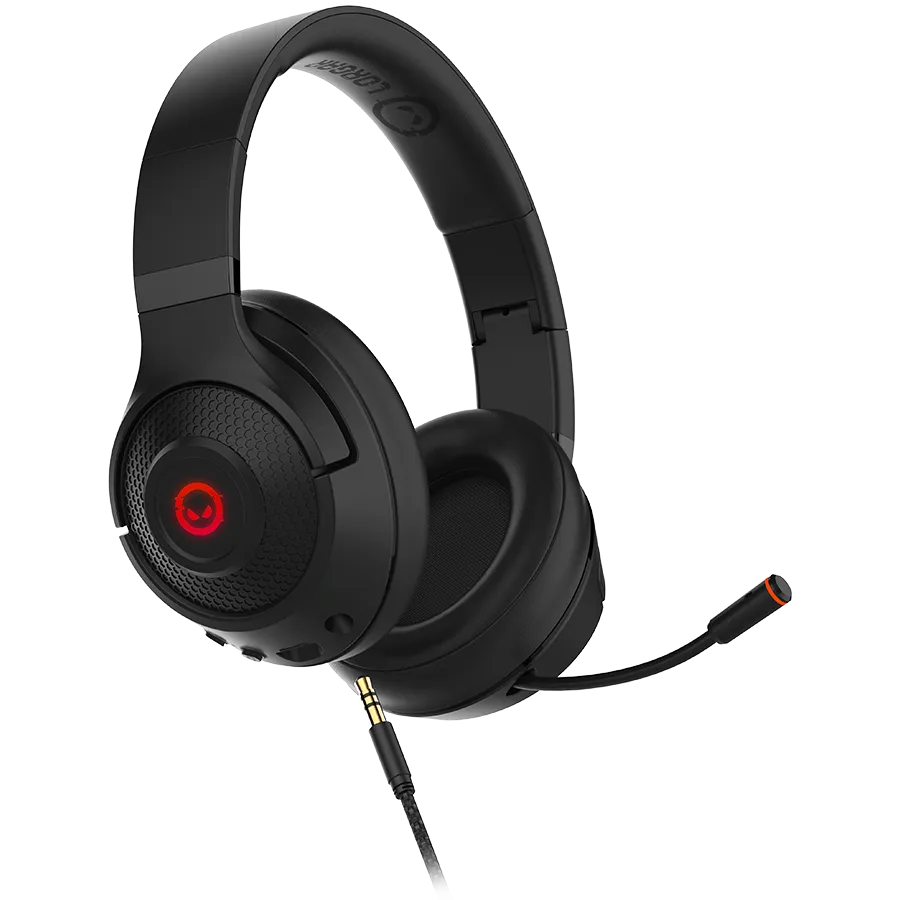 Lorgar Noah 501, gaming bluetooth headset with microphone, BT 5.3 JL7006, battery 1000mAh, type-C charging cable 0.8m, audio cable 1.5m, size:195*185*80mm, 0.28kg. Black Slika 1