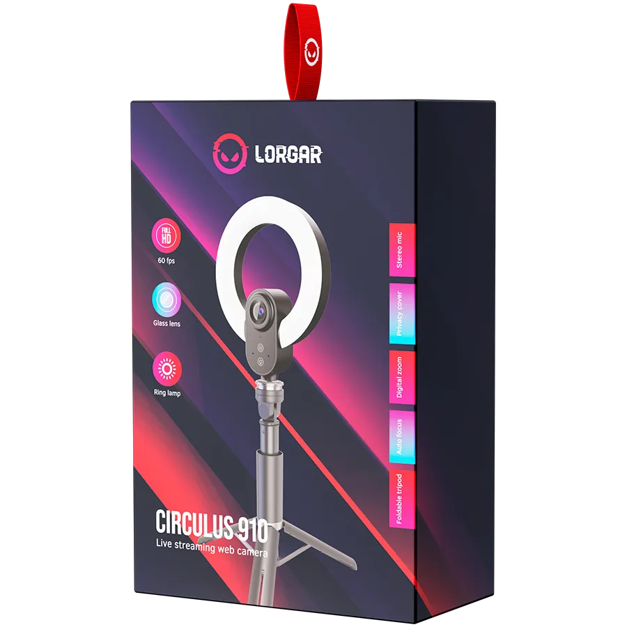 LORGAR Streaming Webcam Circulus 910 5MP Ring Light Slika 6