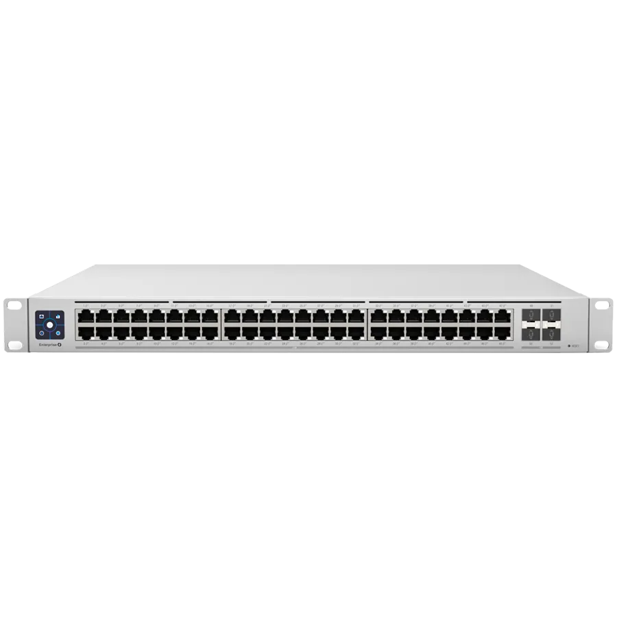 Ubiquiti Enterprise Layer 3, PoE switch with (48) 2.5GbE, 802.3at PoE+ RJ45 ports and (4) 10G SFP+ ports Slika 1