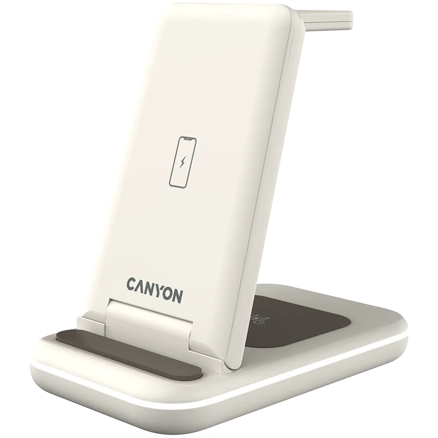 CANYON wireless charger WS-304 15W 3in1 Cosmic Latte Slika 2