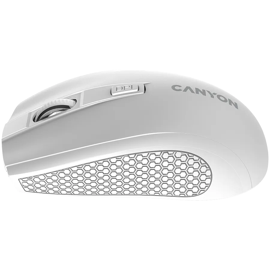 CANYON MW-7, 2.4Ghz wireless mouse, 6 buttons, DPI 800/1200/1600, with 1 AA battery ,size 110*60*37mm,58g,white Slika 4