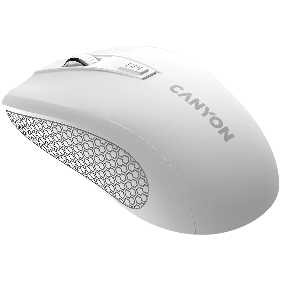 CANYON MW-7, 2.4Ghz wireless mouse, 6 buttons, DPI 800/1200/1600, with 1 AA battery ,size 110*60*37mm,58g,white Slika 5