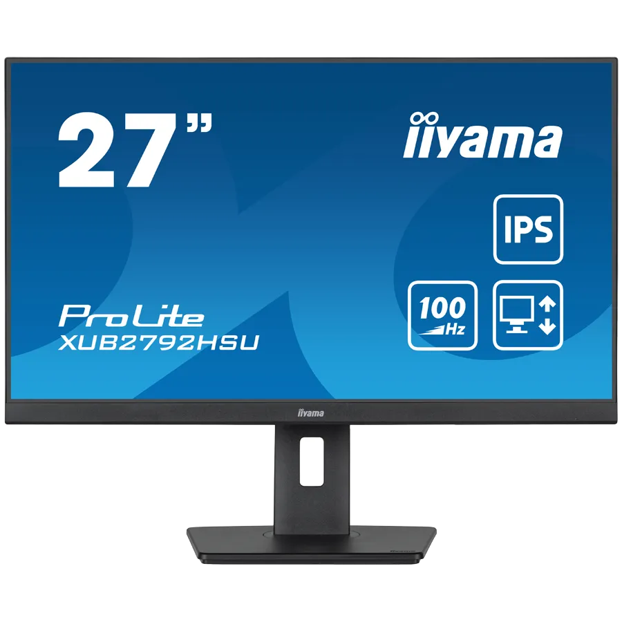 IIYAMA Monitor LED XUB2792HSU-B6 27" IPS Slim-line 1920 x 1080 @100Hz 250 cd/m² 1300:1 0.4ms HDMI DP 4x USB 3.2 HDCP height, swivel, tilt, pivot (rotation both sides) 3y Slika 1