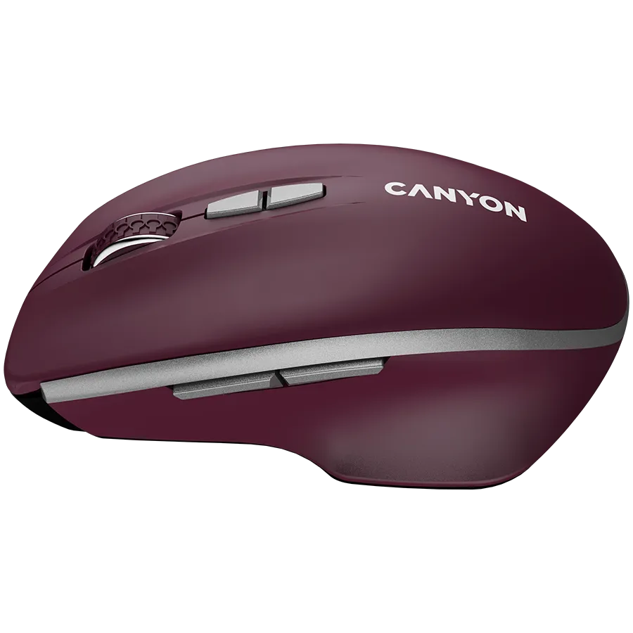 CANYON mouse MW-21 BlueLED 7buttons Wireless Burgundy Red Slika 2