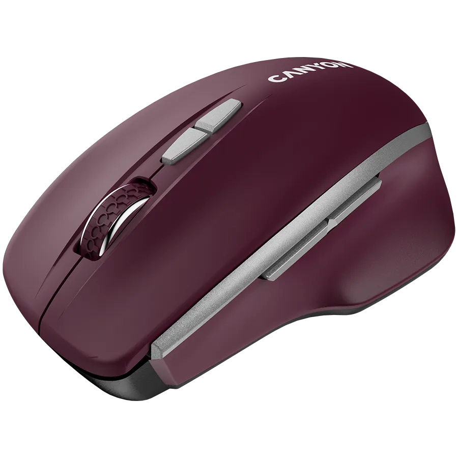 CANYON mouse MW-21 BlueLED 7buttons Wireless Burgundy Red Slika 4