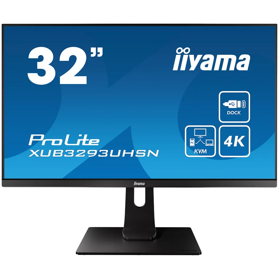 Iiyama ProLite XUB3293UHSN-B5LED monitor 32" (31.5" viewable) 3840 x 2160 4K @ 60 Hz IPS 350 cd/m² 1000:1 4 ms HDMI DisplayPort USB-C speakers matte black Slika 1