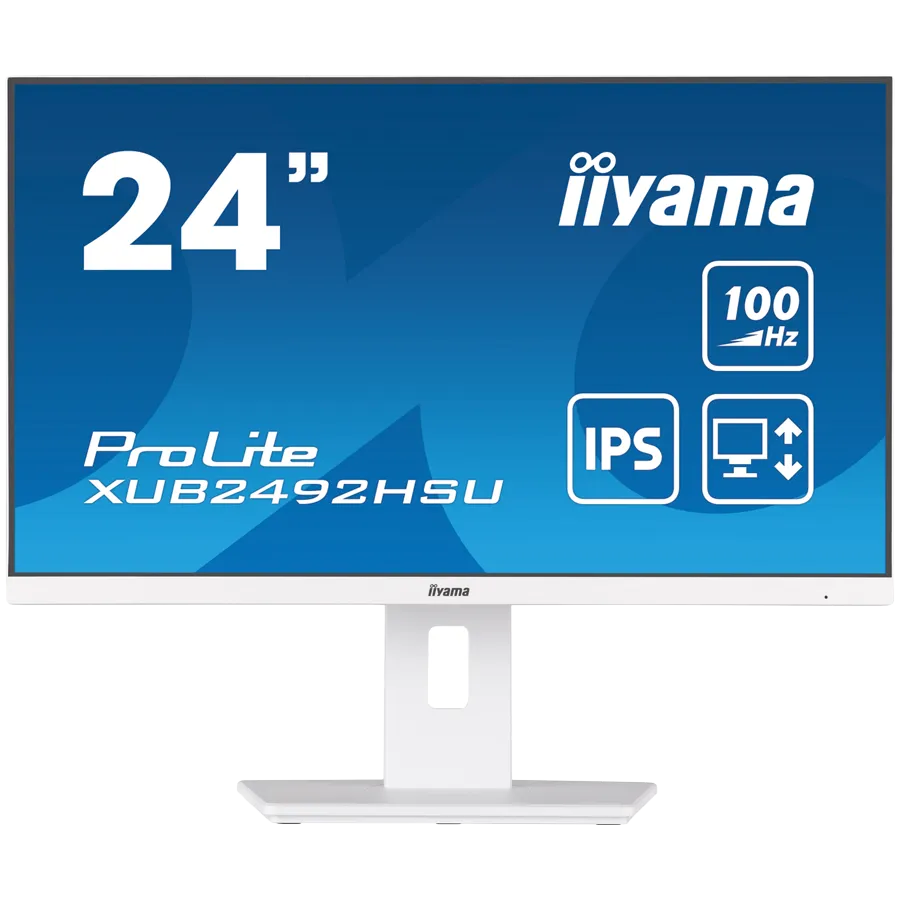 IIYAMA Monitor LED XUB2492HSU-W6 WHITE 23.8" IPS 1920 x 1080 @100Hz 16:9 250 cd/m² 1300:1 0.4ms HDMI DP USB 4 x 3.2 Full Ergonomic Slika 1