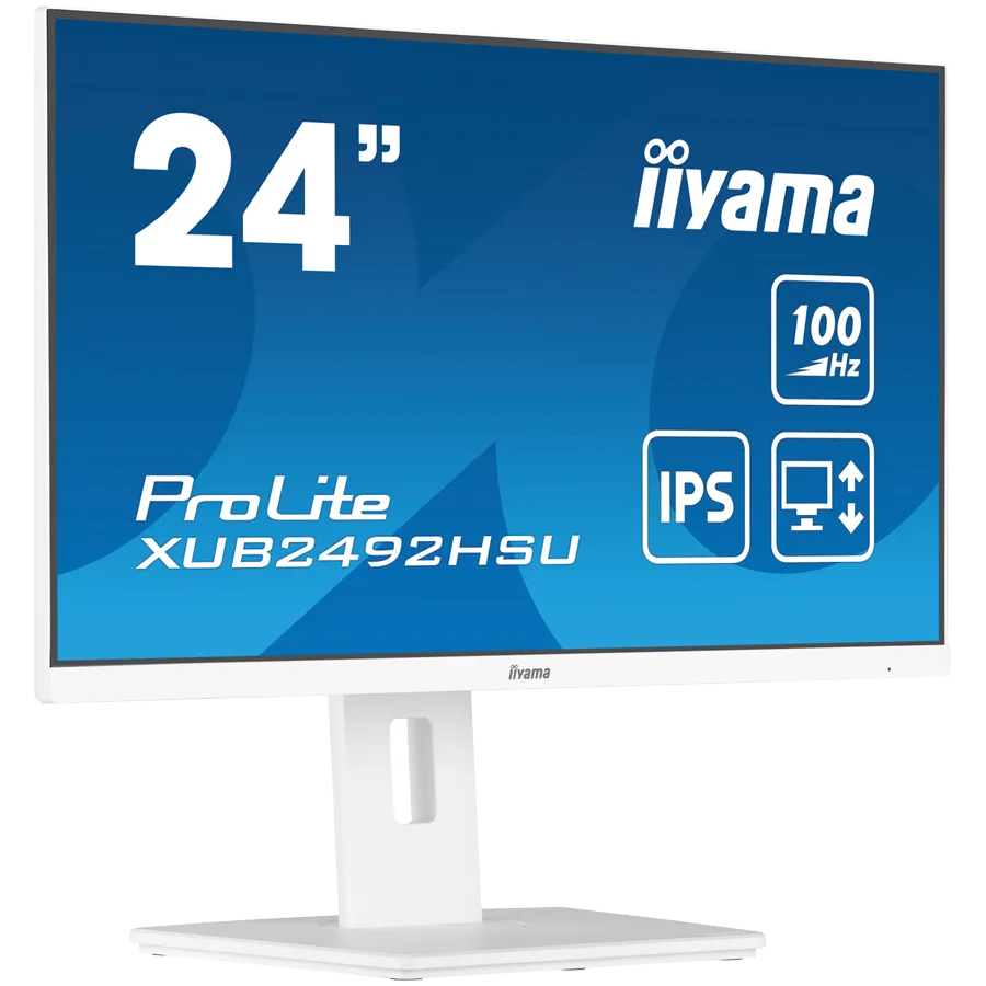 IIYAMA Monitor LED XUB2492HSU-W6 WHITE 23.8" IPS 1920 x 1080 @100Hz 16:9 250 cd/m² 1300:1 0.4ms HDMI DP USB 4 x 3.2 Full Ergonomic Slika 2