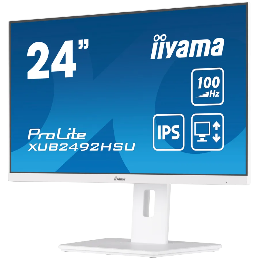 IIYAMA Monitor LED XUB2492HSU-W6 WHITE 23.8" IPS 1920 x 1080 @100Hz 16:9 250 cd/m² 1300:1 0.4ms HDMI DP USB 4 x 3.2 Full Ergonomic Slika 3