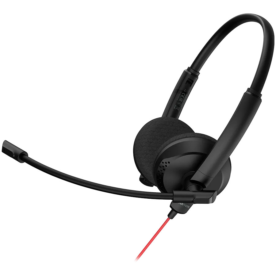 CANYON PC headset HS-07 PC Mic 3.5/USB Flat 2.8m Black Slika 2