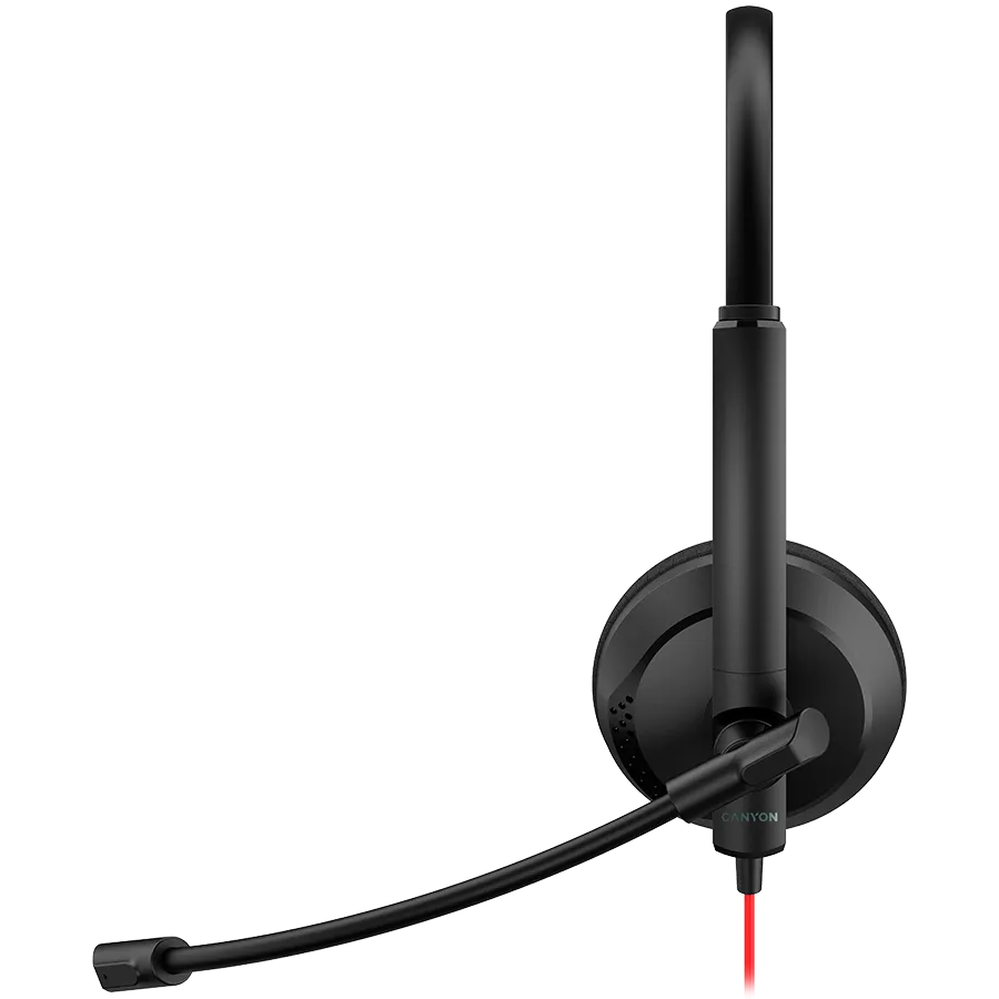 CANYON PC headset HS-07 PC Mic 3.5/USB Flat 2.8m Black Slika 4