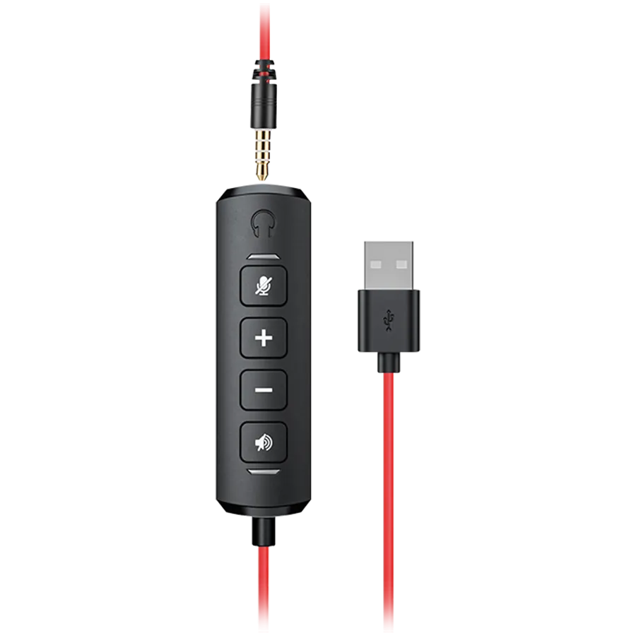 CANYON PC headset HS-07 PC Mic 3.5/USB Flat 2.8m Black Slika 5