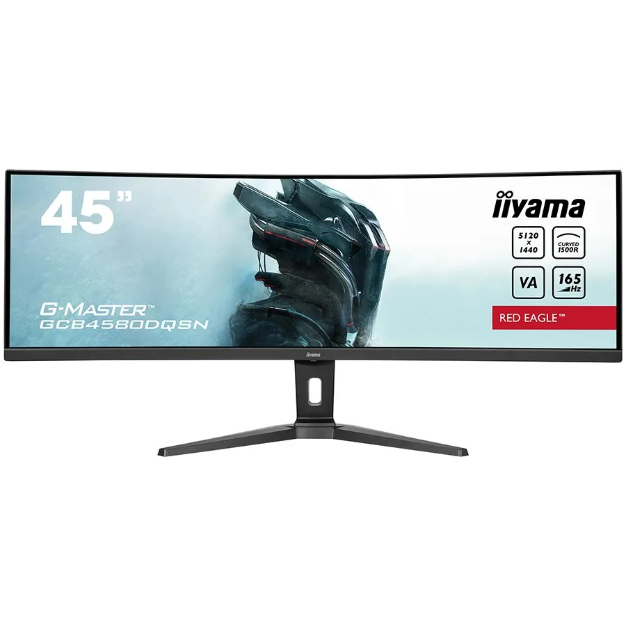Iiyama G-MASTER Red Eagle GCB4580DQSN-B1LED monitor gaming curved 45" (44.5" viewable) 5120 x 1440 Dual Quad HD @ 165 Hz VA 450 cd/m² 3000:1 HDR400 0.8 ms 2xHDMI DisplayPort speakers black matte GCB4580DQSN-B1 Slika 1